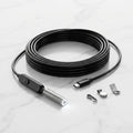 PeekVue HD endoscope camera with coiled cable, USB-C connector, LED tip and attachments